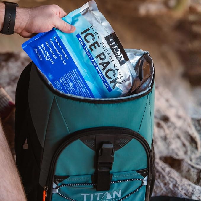 Titan by Arctic Zone Backpack Cooler, Insulated Soft Sided Bag with Leak Proof Lining and Padded Straps, for Lunch, Picnic, and Travel, 24 Can Capacity
