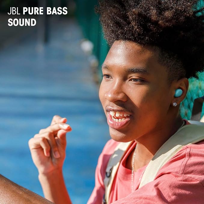 JBL Vibe Buds 2 - True Wireless Noise Cancelling Earbuds with JBL Pure Bass Sound & Smart Ambient technology, 4mics for crisp, clear calls, up to 40Hrs of Playback, IP54 Dust & Water resistant (Black)