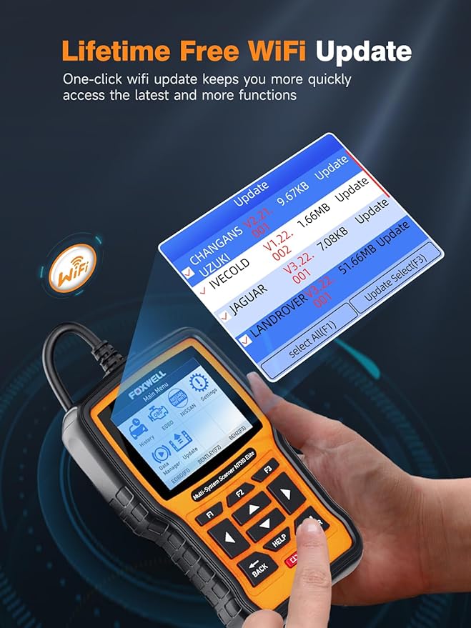 FOXWELL NT510 Elite Bi-Directional Scan Tool Fit for Mercedes-Benz Sprinter Smart Maybach, Full System Diagnostic Scan Tool OBD2 Scanner, Full Reset Services ABS SRS EPB, Auto Vin, Free Update