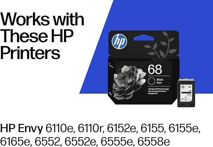 HP 68 Black 68 Tri-Color Ink Cartridge - 2 Pack | Works Envy 6100e, 6500e Series| Packaging May Vary
