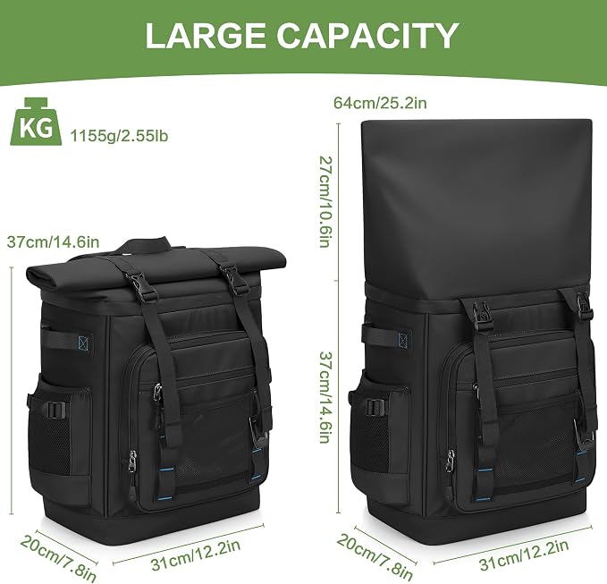42 Can Backpack Cooler,40L Insulated Double Decker Leakproof, Waterproof Travel Cooler Backpack for Beach Camping Picnic Travel