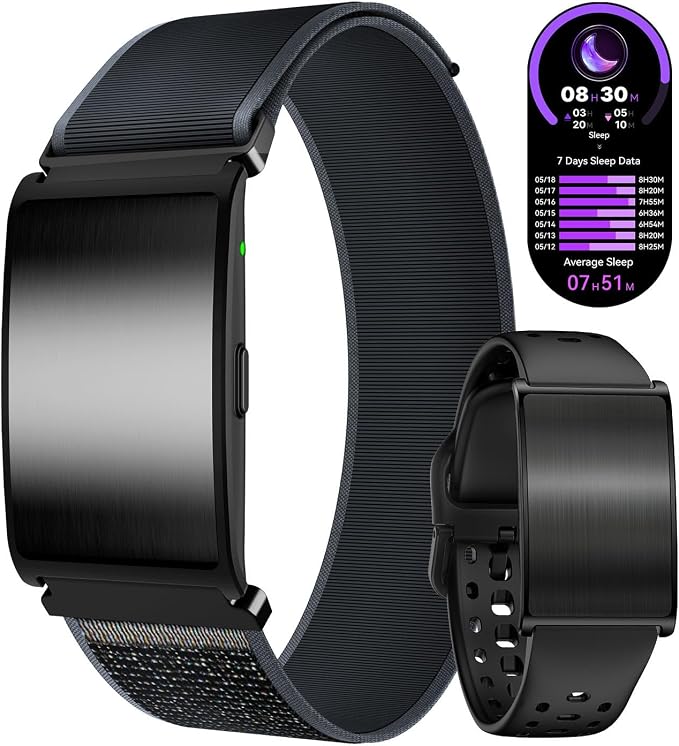 MIDDOW Smart Bracelet for Men Women, Screenless Fitness Tracker, No Subscription, 35-Day Battery Life, 24/7 Activity and Sleep Monitor, Menstrual Cycle Insights, AI Analysis (2 Bands)