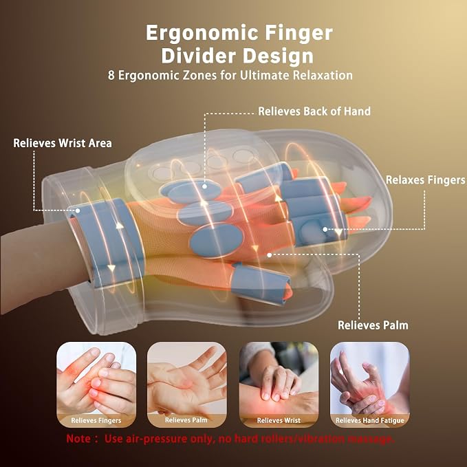 Gifts Hand Massager with Heat and Compression, Cordless for Arthritis & Carpal Tunnel Relief – Longer Battery Life, Enhanced Thumb Massage, Ideal for Stress & Gifts for Men/Women