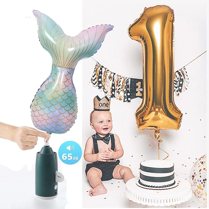 Electric Magic Balloon Pump, Electric Air Inflator Party Air Blower Pump with 1 Nozzle 1 Balloon Cutter and 10 Pcs Long Balloons,Great for Twisty Curly Balloon, Foil Balloons