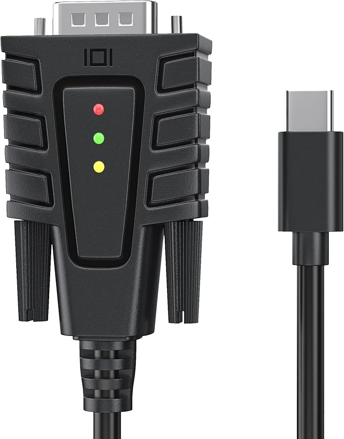 DriverGenius SerialEdgeX Series | USB-C to RS232 (DB9) Adapter with 3 LED Indicators (TX, RX, PWR), Compatible with Windows 11 and macOS 15 【USB232A-B-C, 6-Pack】
