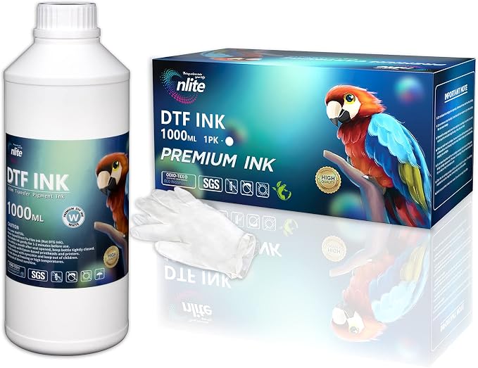 Enlite Premium DTF White Ink for DTF Heat Transfer Film Printing, Used for Printhead L1800 L805 R1390 4720 I3200 XP600 DX7 DX5 5113, Great Fluency, Whiteness and Covering Rate, 33.8oz