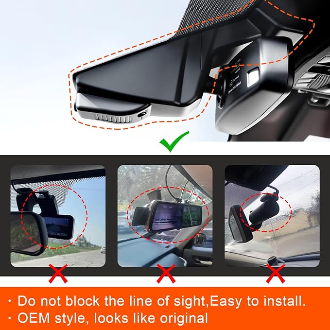 Mangoal Front 4K & Rear 1080p Dash Cam Custom for Ford F150 2015-2020 F250/F350/F450 Super Duty 2017-2019 XLT Lariat King Ranch Raptor Limited Platinum Accessories (Model C), WiFi, App, 128GB Card