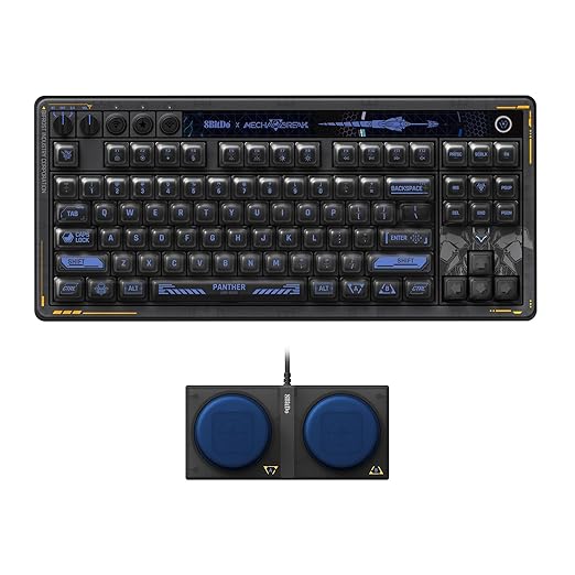 8BitDo Retro 87 Mechanical Keyboard with Hot-Swappable Kailh Switches, RGB Backlight, Programmable Buttons, Wireless 2.4G/Bluetooth/USB-C for Windows and Android - Mecha Break: Panther
