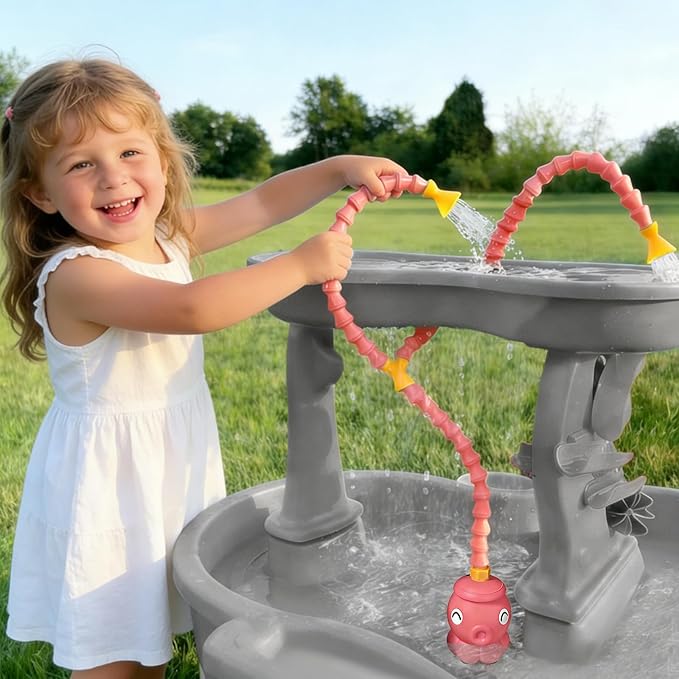 okcool Rechargeable Water Table Pump with Huge Water Output,Water Flow Rate up to 8L/min (2.11 GPM),Kids Sand Water Play Pump,Octopus-Shaped Design,Suitable for Most Water Table on the Market