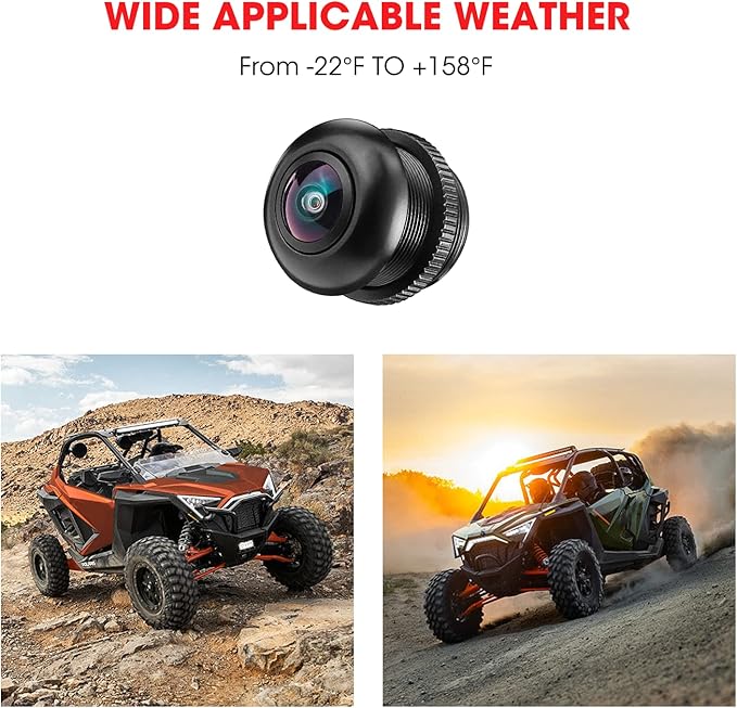 720P HD 170° Wide Angle Front Camera Kit for Polaris RZR PRO XP Turbo 1000 900 PRO R, Plug and Play Waterproof Camera for 7" Ride Command Screen Accessories
