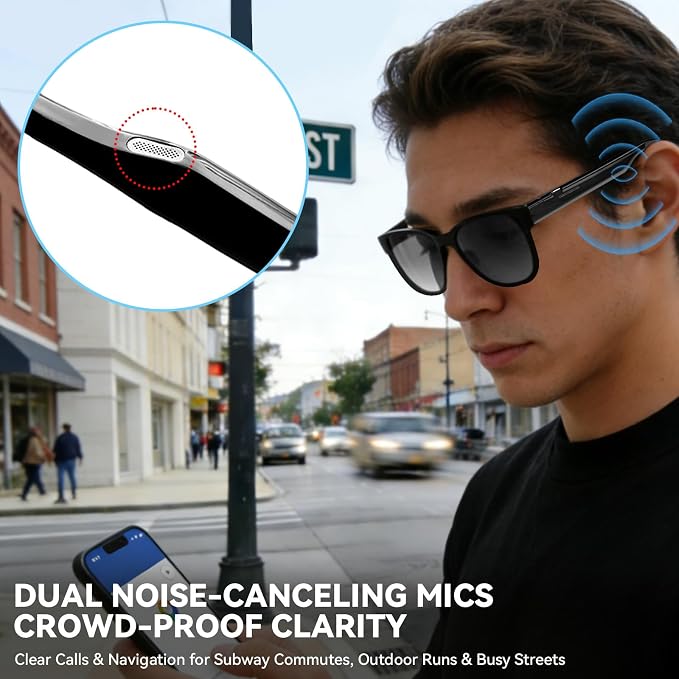 2026 Smart Audio Glasses with Electrochromic Lenses, Adjustable Tint Sunglasses for Driving,Travel,Daily Use,Open Ear Bluetooth 5.4, AI Translation, Premium Tech Gadget Gift for Men Women