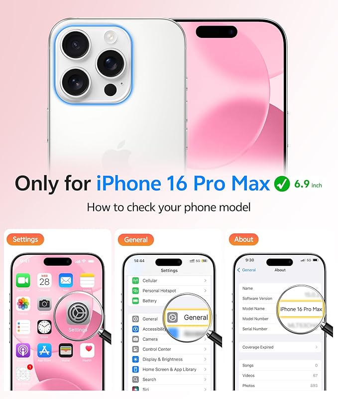 FNTCASE for iPhone 16 Pro Max Case: [Compatible with Magsafe] Translucent Matte Cases with [Full Camera Protection] [Screen Protector] Military Grade Shockproof Protective Phone Cover - Light Pink