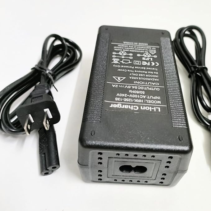 54.6V 2A Charger 5.5mm for 48V Battery Rad Power, Lectric XP 2.0 3.0, RadRunner RadRover, Himiway Cruiser, Aventon, Ecotric, Sondors, Hiboy, ViVi, Jasion eb7, 54.6 Volt 2 Amp w/Fan
