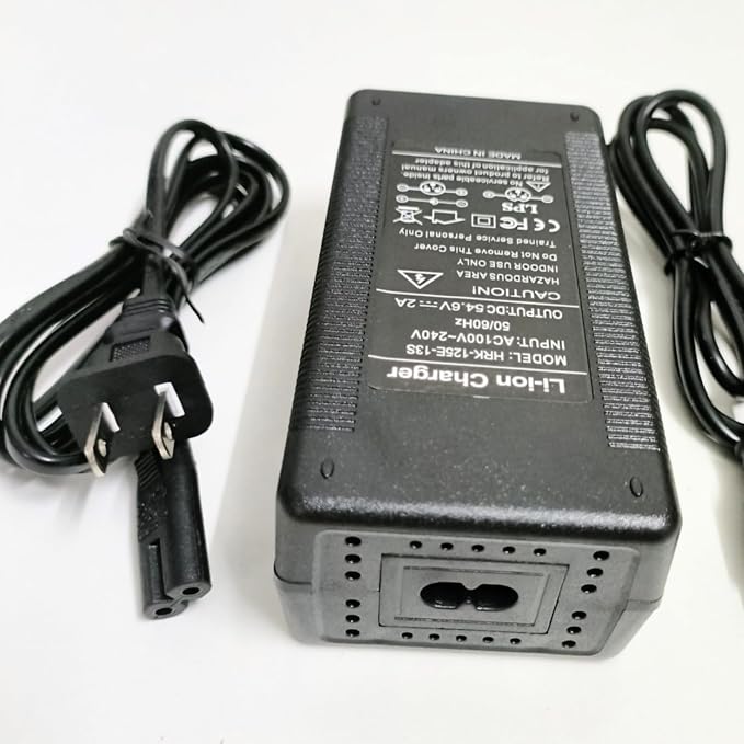 [Verified Fit] 54.6V Charger for AMYET EB26, V9 G60, G60 S8, Caroma E66 Pro, P1 P2 P3, Heybike Race Max Sola Horizon Cityrun 48V 7.8Ah–15Ah Battery Power Adapter Cord, Barrel Tip(NOT 3-pin)