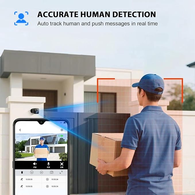 Mini Camera, 1080P Wireless Indoor Camera for Home Security, 60-Days Battery Life, AI Motion Detection Alerts, Auto Night Vision, Free Cloud Storage, No Need Micro SD Card, App Remote Viewing