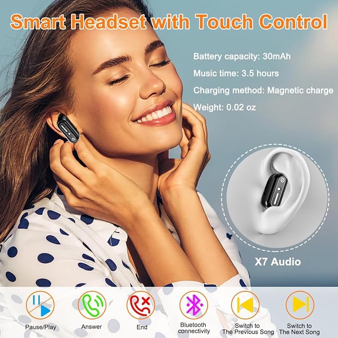 Smart Watch with Earbuds, 1.32 Inch Round Fitness Watch X10, 2 in 1 Bluetooth Watch with Step,Calories,Sleep Monitor,Heart Rate Blood Pressu-re Monitor for iOS & Android