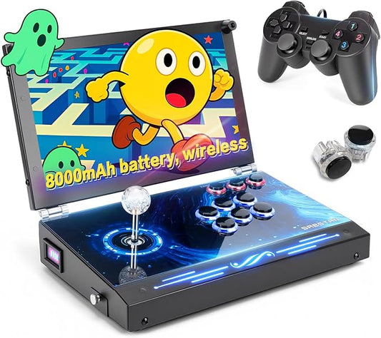 2026 Upgraded Portable Arcade Machine Pandora Box - 2D3D Retro Gaming Console, 8000mAh Battery, Includes Extra Gamepad, Plug & Play Console with Search/Hide/Save/Load/Pause Functions