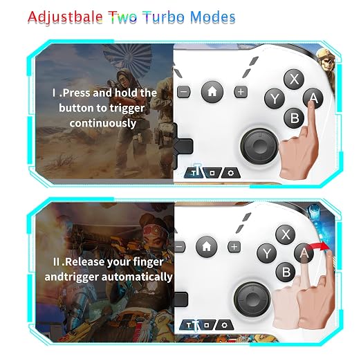 Bluetooth Controller for Switch/Mac/PC/Steam/Mobile Phone/iOS/Android//TV/iPad/Table/Apple Arcade MFi Games, switch pro controller wireless with Adjustable Dual Motion,Turbo,Macros,6-Axis,Wake Up for Black Myth: Wukong (Black) (Purple) (White Black wit...
