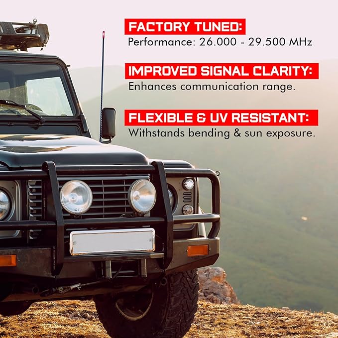 Prostick 4 Foot Fiberglass 1000 Watt Black CB Radio Antenna with Heavy Duty Black Stainless Steel Spring.