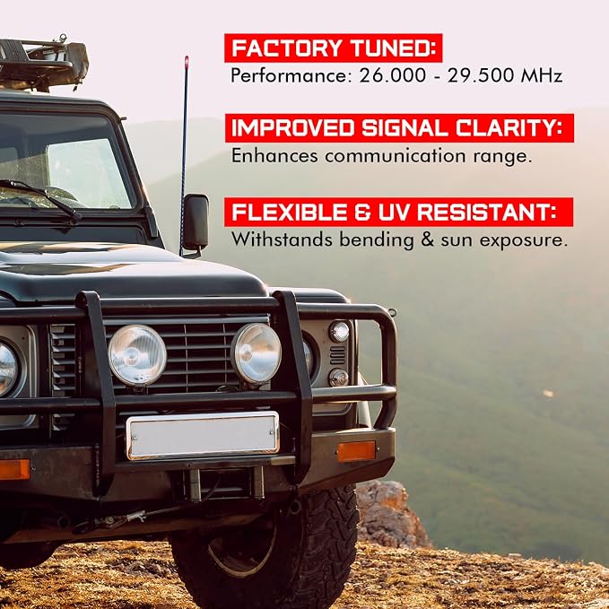 Prostick 2 Foot Fiberglass 1000 Watt Black CB Radio Antenna with Heavy Duty Black Stainless Steel Spring.