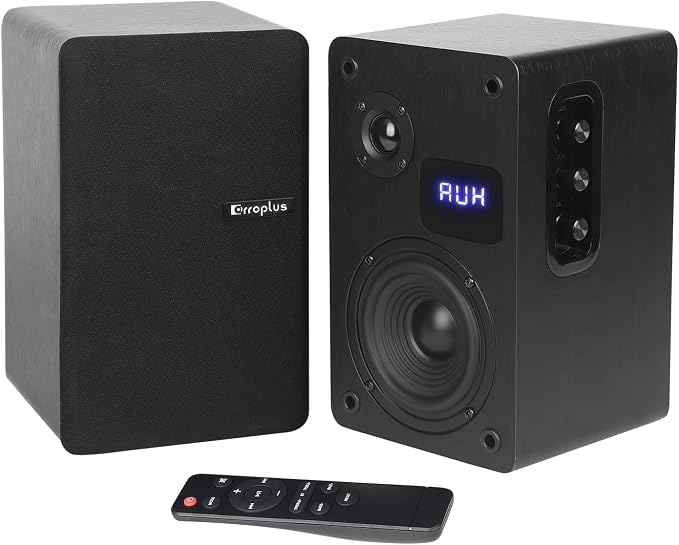 80W Powered Bookshelf Speakers, Desktop HiFi Stereo Speakers with 4 Inch Woofer, Record Player Speakers With Optical/ARC/RCA/BT/AUX Wired & Wireless Connection, Active Turntable Speakers for TV PC