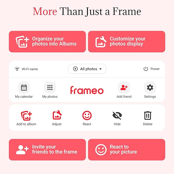Frameo Digital Picture Frame – 10.1 Inch Smart Wi-Fi Photo Frame with Easy App Connection, for Women, Mom, Grandma, Wife, Girlfriend, Wedding Gift, Share Memories Instantly via Free App