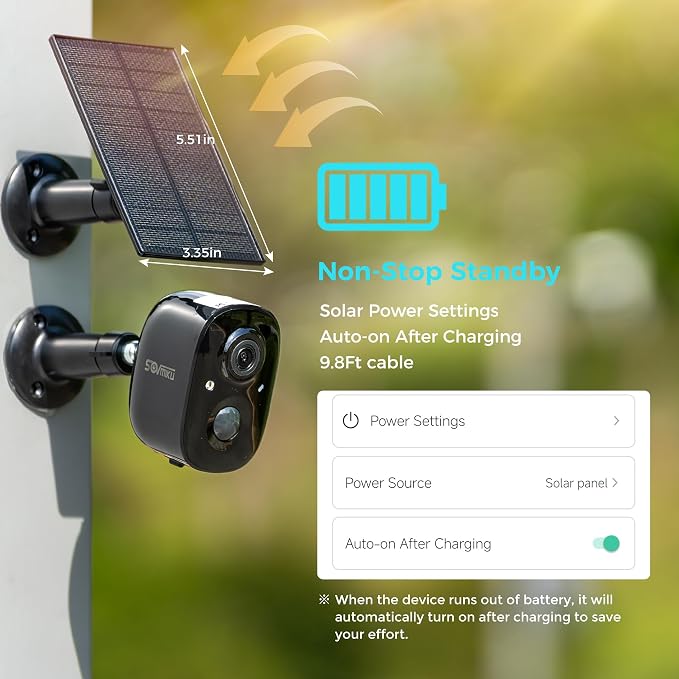 Vicohome G6B Best 2K Solar Security Camera Wireless Outdoor System, No NVR Needed, Battery Powered, Easy to Setup, Motion Detection, Two Way Audio,Color Night Vision, SD Slot, 180 Days Exchange Policy