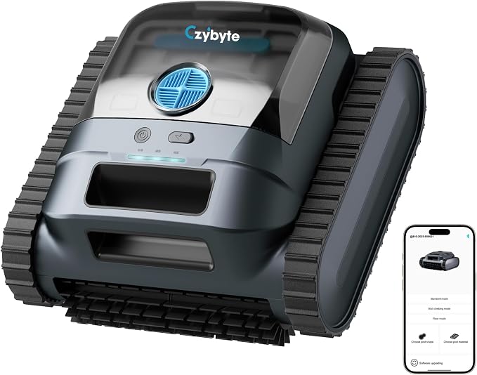 Cordless Robotic Pool Vacuum Cleaner, Intelligent Route Planning, Wall & Waterline Climbing, 120-Min Runtime, for Above Ground/Inground Pools up to 2000 sq. ft, APP Support,Blue