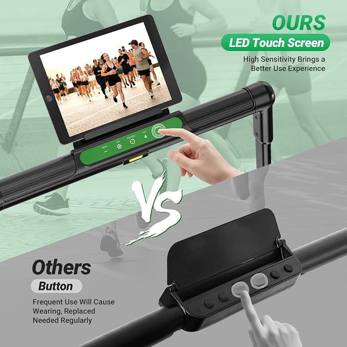 THERUN Walking Pad, 2 in 1 Foldable Treadmills for Home, 0.6-7.6 MPH, 2.5 HP Under Desk Treadmill with Handle Bar, 16" Widened Running Belt, with Remote Control & LED Touch Screen