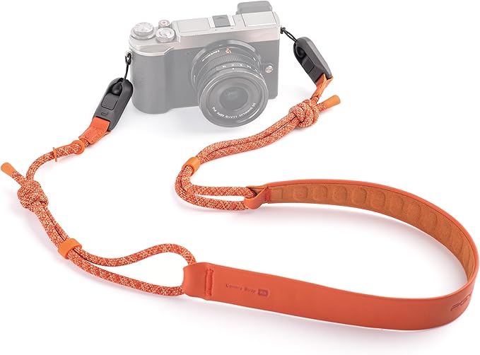 PGYTECH Camera Shoulder Strap Air for Mirrorless Quick Release Camera Strap Leather-like Surface with Braided Ropes Adjustable Neck Strap Light for Sony ZV-E10 for Canon G7 X, Vibrant Orange