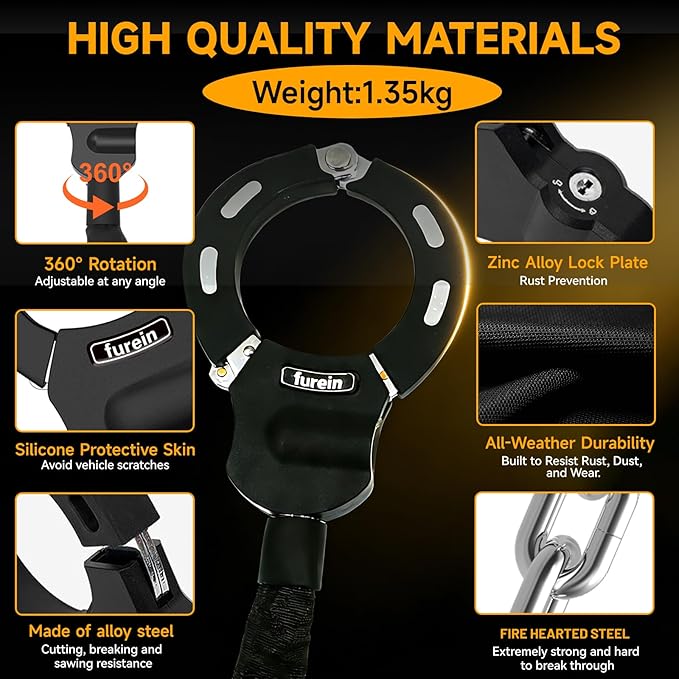 Scooter Lock,Scooter Locks Anti Theft with Scooter Bag,35.8 inch Heavy Duty Electric Scooter Locks,with 3 Key,Bike Locks High Security,Lock for Electric Scooter,E-Bikes,Motorcycles