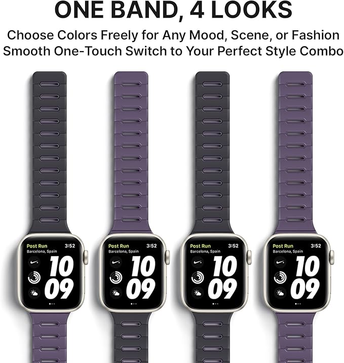 Bandletic Magnetic Straps Compatible with Apple Watch Ultra Band, Soft Comfortable with Two Safety Loops for iWatch Bands 49mm(Ultra3/Ultra2),45mm(9/8/7), 44mm(SE3/SE2/SE/6/5/4), 42mm(3/2/1)