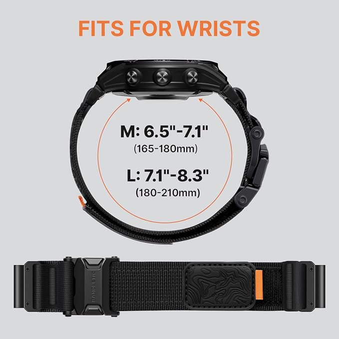 Bandletic Magnetic Bands Compatible with Garmin Instinct Watch Band, 22mm Quick Fit Rugged Nylon Soft Strap for Fenix E/8 47mm/7/6/5/Forerunner 970/965/955/Epix 2/Approach S70 47mm/Tactix & Quatix