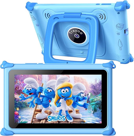 Trayoo Kids Tablet, 7IN Toddler Tablet for Kids with 32GB ROM, Shockproof Case, Education Apps Pre-Installed, Parental Control, WiFi, Netflix, YouTube