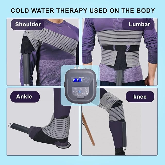 Circulating Cold Water Therapy Ice Machine Gen 2 by Arctic Ice Clear – for Knee, Elbow, Shoulder, Back Pain, Swelling, Sprains, Injuries (Arctic Ice Clear) (with Universal Pad)
