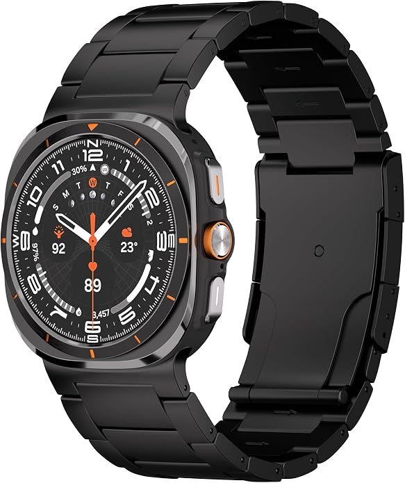 Ultra Supply Co. Titanium Band for Samsung Galaxy Watch Ultra 47mm – Galaxy Watch Ultra Metal Band with Folding Clasp, Scratch & Water-Resistant DLC Coating, Adjustable Smartwatch Bands