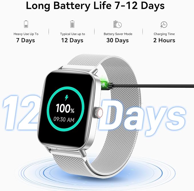 Tensky Smart Watch for Women, 1.85" HD AMOLED Fitness Tracker (Answer/Call) with 24/7 Heart Rate/Sleep/SpO2 Monitor for iPhone & Android, 120+ Sports Modes Smartwatch with IP68 Waterproof