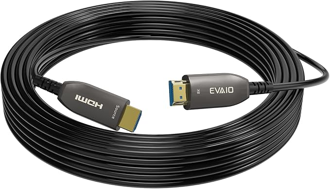 8K Fiber Optic HDMI Cable 50 FT, HDMI 2.1, 48Gbps, eARC, 8K@60Hz, 4K@120Hz, Compatible with RTX 3080/3090, Xbox Series X, PS5 etc