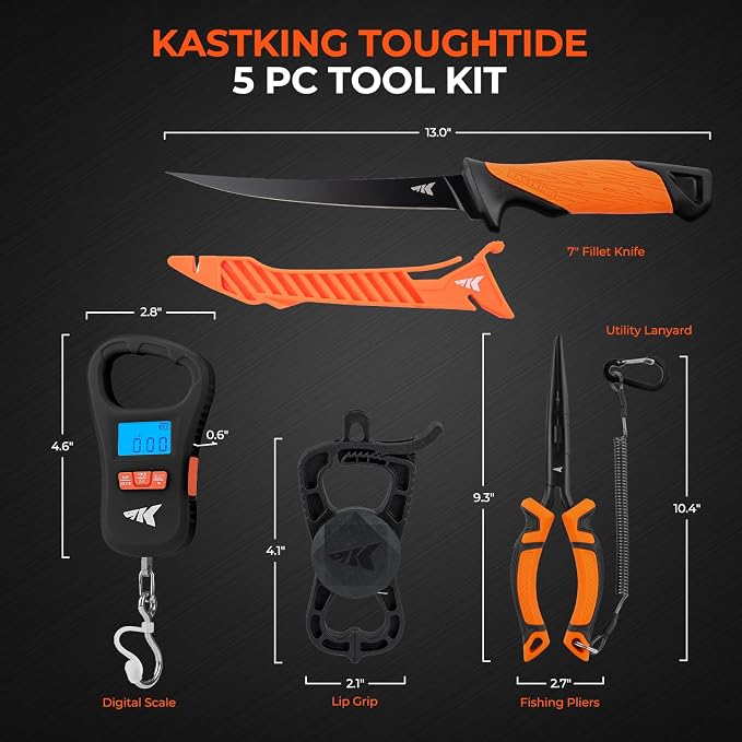 KastKing ToughTide Fishing Scale, USB Charging, 65lb Capacity, Ultra-Thin Digital Fish Scale, LCD Display, Ergonomic Handle, Fish Scales Digital Weight, Fishing Accessories for Men