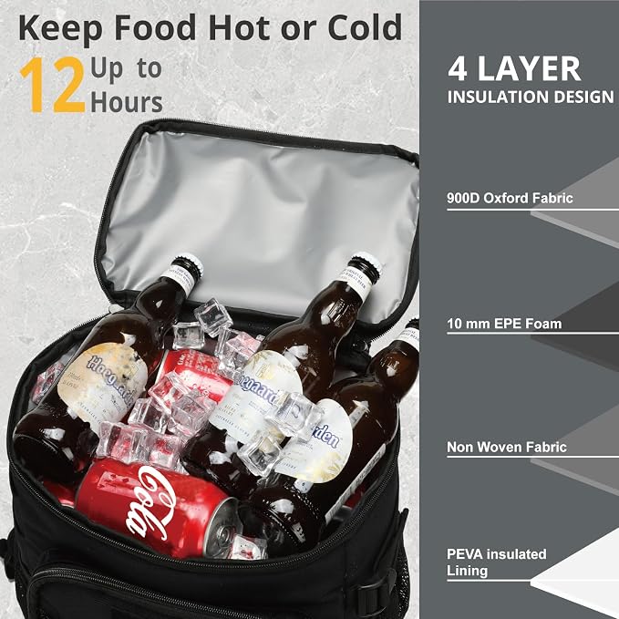 25L Backpack Cooler Keep All Drink Cold for Long Periods of Time Cooler Backpack Insulated Waterproof Portable High Durability Small Cooler Backpack with Compartment for Hiking Camping Beach