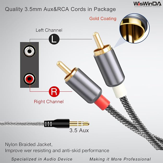 Noise Isolator RCA Audio Hum Eliminator (No Affects Bass) Noise Filter Aluminum Shell Ground Loop Noise Isolator for HiFi Stereo Home Theater Car Audio Player Plug&Play (RCA/3.5 Aux Isolator)