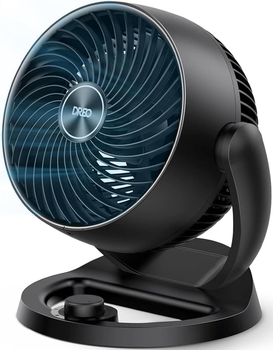 Dreo Fan for Bedroom, 12 Inches, 70ft Powerful Airflow, 28db Quiet Table Air Circulator Fans for Whole Room, 120° Adjustable Tilt, 3 Speeds, Desktop Fan for Home, Office, Kitchen