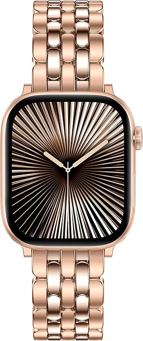 TOYOUTHS Designer Vintage Dressy Bracelet for Apple Watch Band Women 42/40/41/38/44/45/46/49mm, Stainless Steel Elegant Luxury Metal Strap for iWatch Series 11 10 9 8 7 6 5 4 SE/Ultra 3 2 1