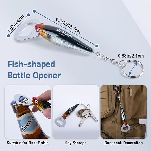 Goture Fishing Hanging Scale + Ruler + Bottle Opener, Mechanical Kitchen and Fish Fishing Scale, Multi-Purpose Portable Hand Held Dial Weight Scale with Tape Measure (50 Lbs / 22Kg)