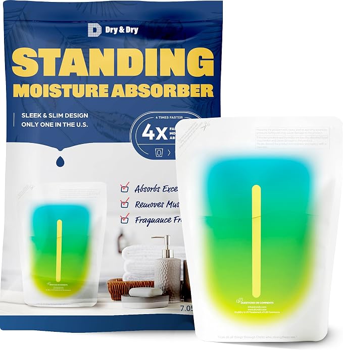 Dry & Dry [35 Packs Standing Moisture Absorbers to Control Excess Moisture for Basement, Closets, Bathrooms, Laundry Rooms - Moisture Absorbers Moisture Absorber