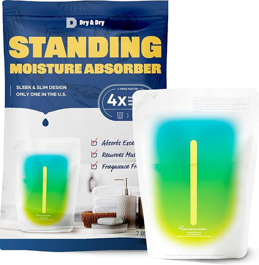 Dry & Dry [35 Packs Standing Moisture Absorbers to Control Excess Moisture for Basement, Closets, Bathrooms, Laundry Rooms - Moisture Absorbers Moisture Absorber