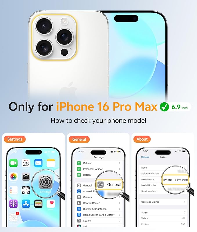 FNTCASE for iPhone 16 Pro Max Case: [Compatible with Magsafe] Translucent Matte Cases with [Full Camera Protection] [Screen Protector] Military Grade Shockproof Protective Phone Cover - Light Blue