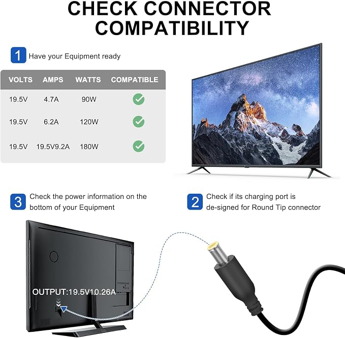 Power Adapter 210W 19.5V 10.8A for LG Projectors and LED TVs, Compatible with HU70LAB Series and 45GR95QE Displays