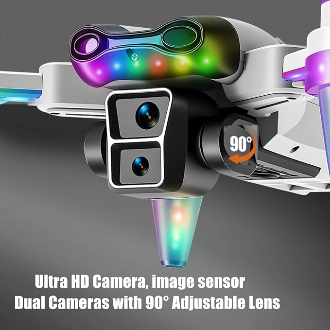 Drone for Kids 8–12 with Camera – Drone with Camera for Kids & Beginners, Mini Kids Drone with Fancy LED Lights, Dual Batteries, Indoor & Outdoor Toy Gift