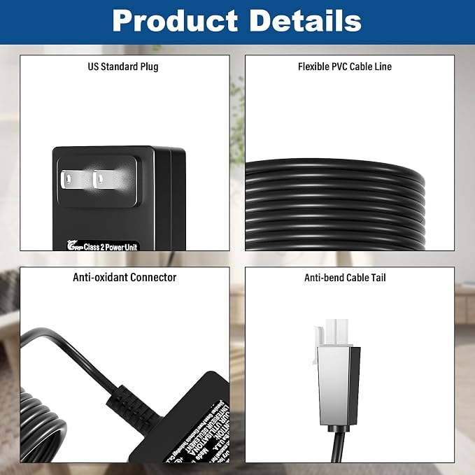 29V Power Cord for Standing Desk Compatible with Claiks P1.01.001 P101001 40" 48" 55" 63" Inches Electric Standing Desk Adjustable Height Stand up Desk Charger Power Adapter